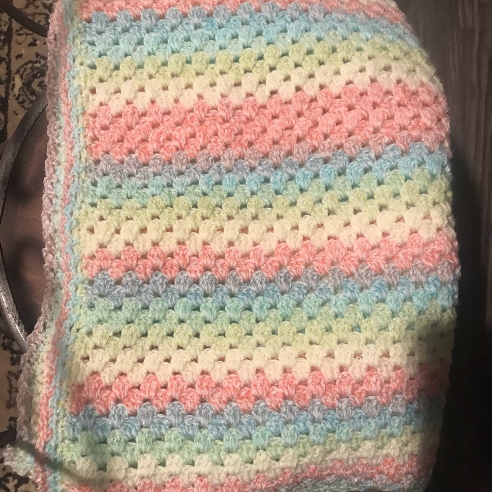 Handmade crocheted baby blanket
